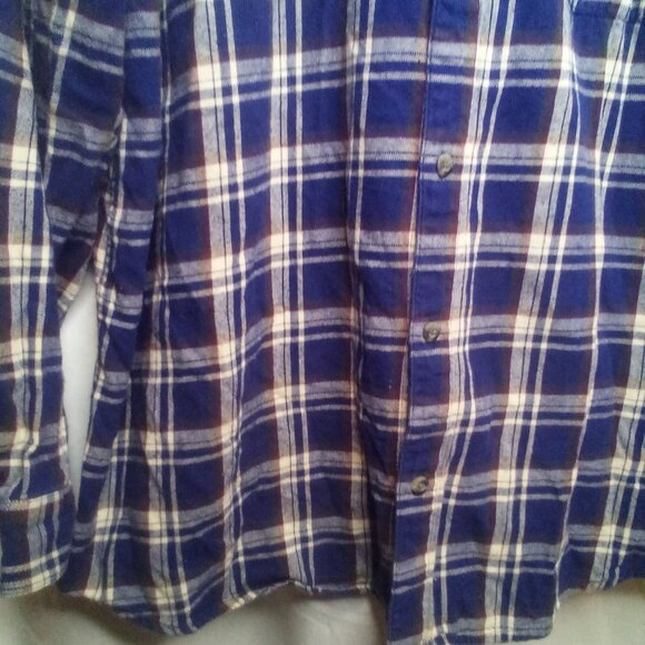 Magellan Shirt 2XL Men Button Down Long Sleeve Flannel Plaid Blue - Picture 12 of 16